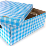 Caja Regalo Mediana 30X40X14 Cuadrille Celeste